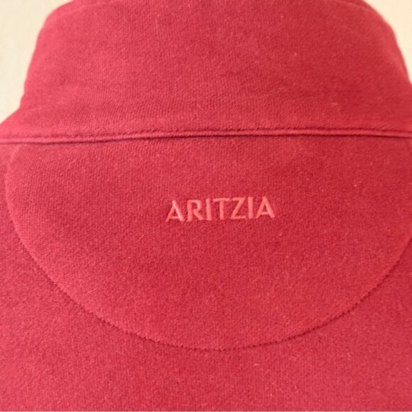 Aritzia Red cozy sweat fleece Boyfriend 1/2 Zip mock neck Sweatshirt Sz XL Fall - Picture 5 of 9